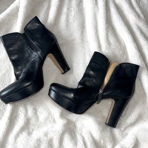 NINE WEST Leather Ankle Boots Size 10M